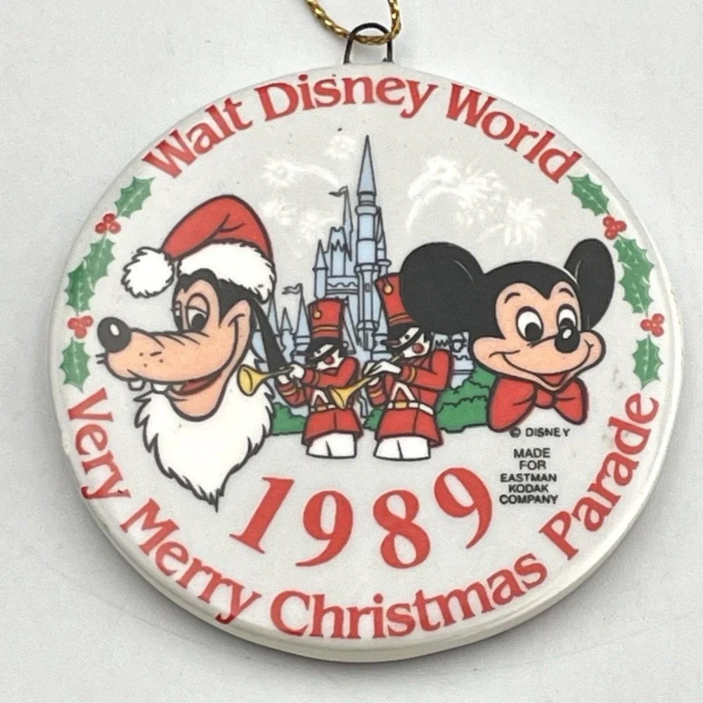 Vintage '89 Walt Disney World Very Merry Christmas Parade Ornament Eastman Kodak